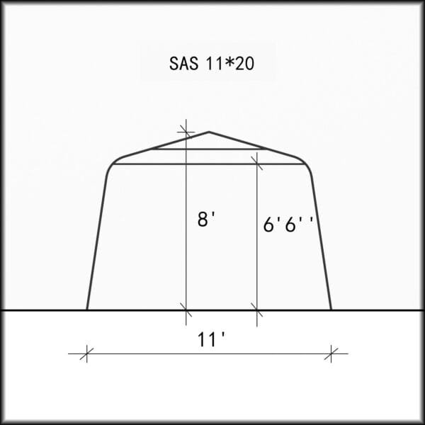 Car Shelter 11 ft. X 20 ft. ASM11x20 CLEAR 60051963136 (3)