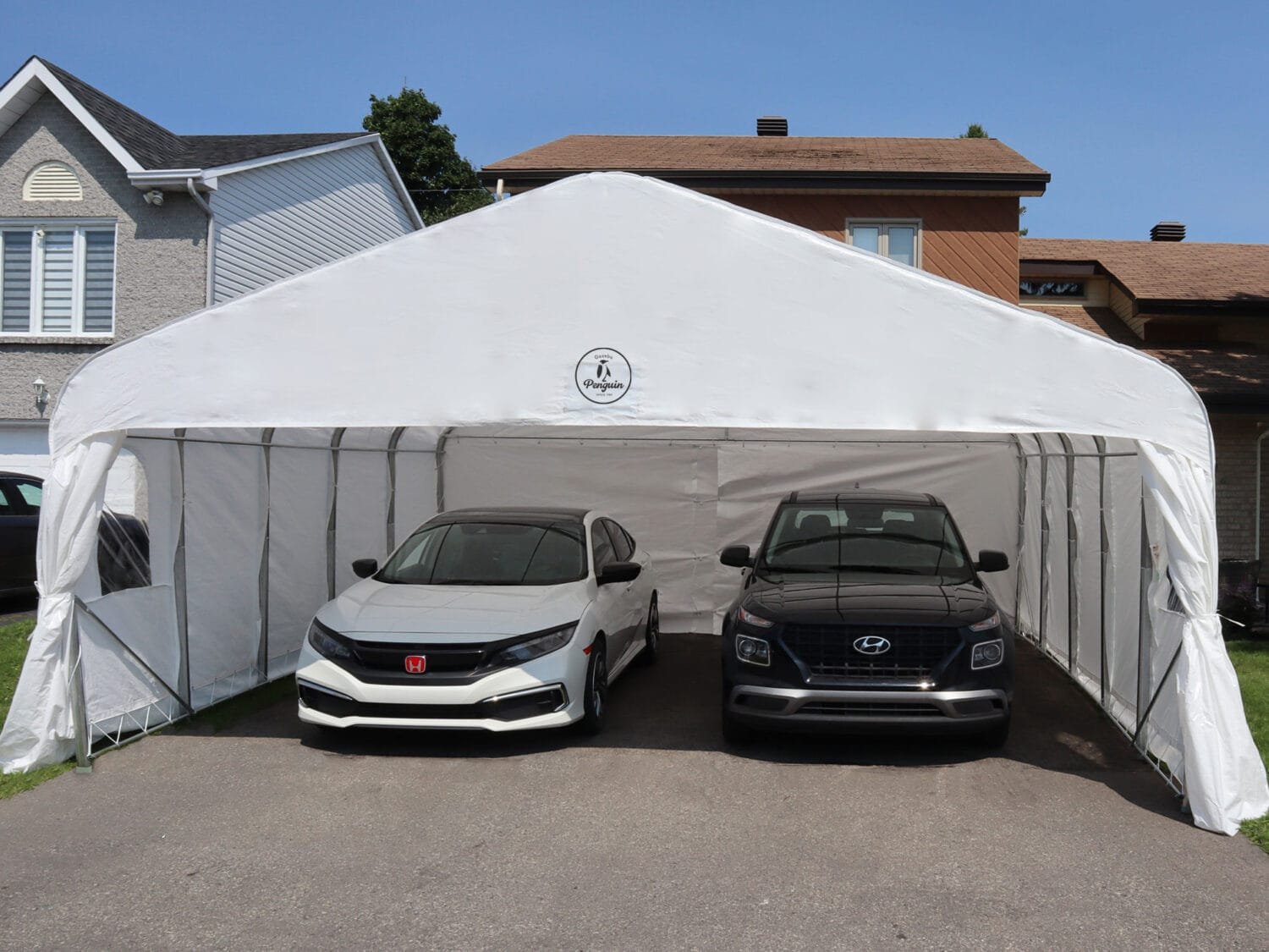 Deluxe Double Car Shelter 18 ft x 20 ft. CO18X20FF 200 WHI 060051342207 (7)
