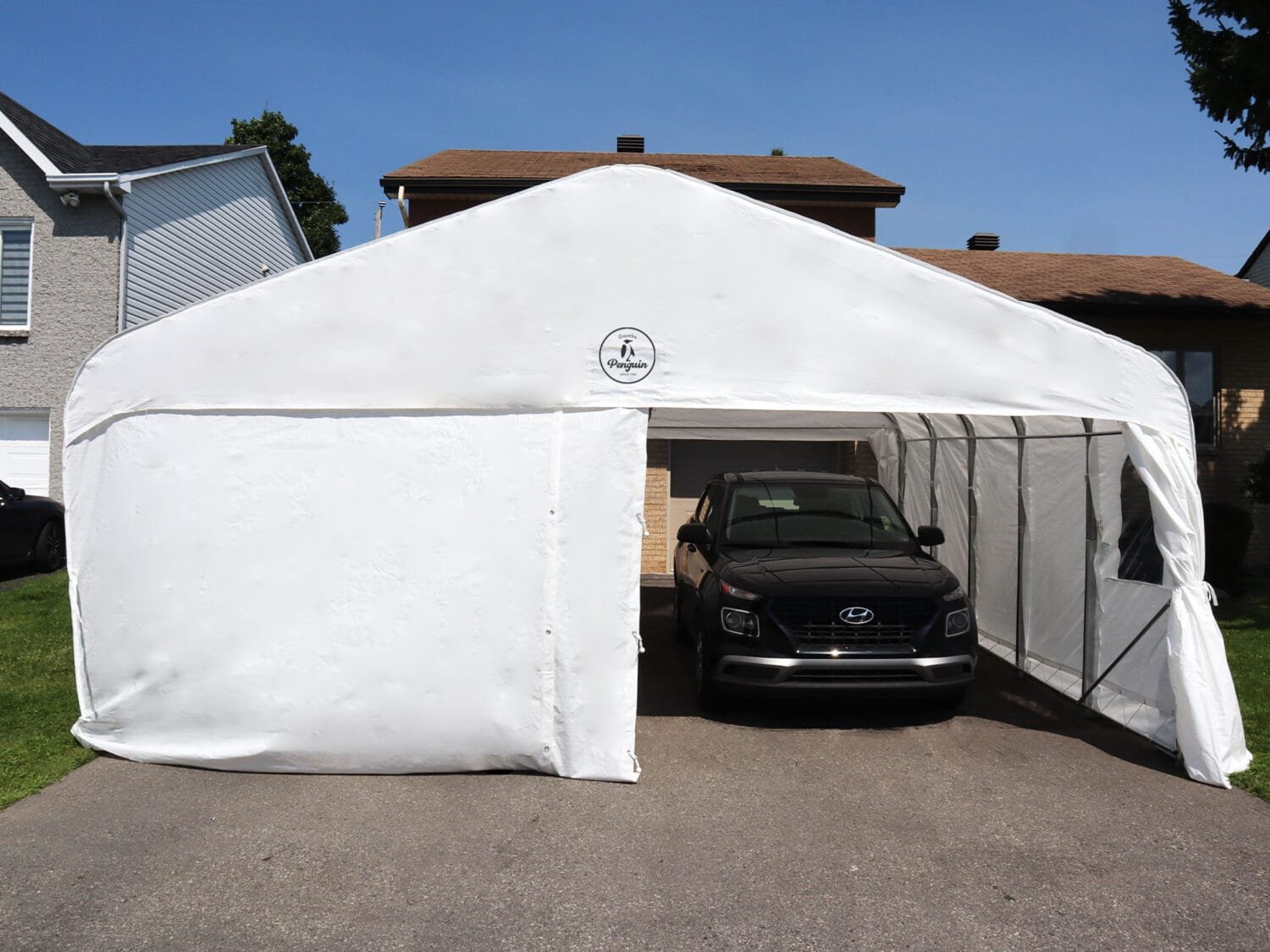 Deluxe Double Car Shelter 20 ft. x 20 ft. CO20X20FF 200 WHI 60051343211 (9)