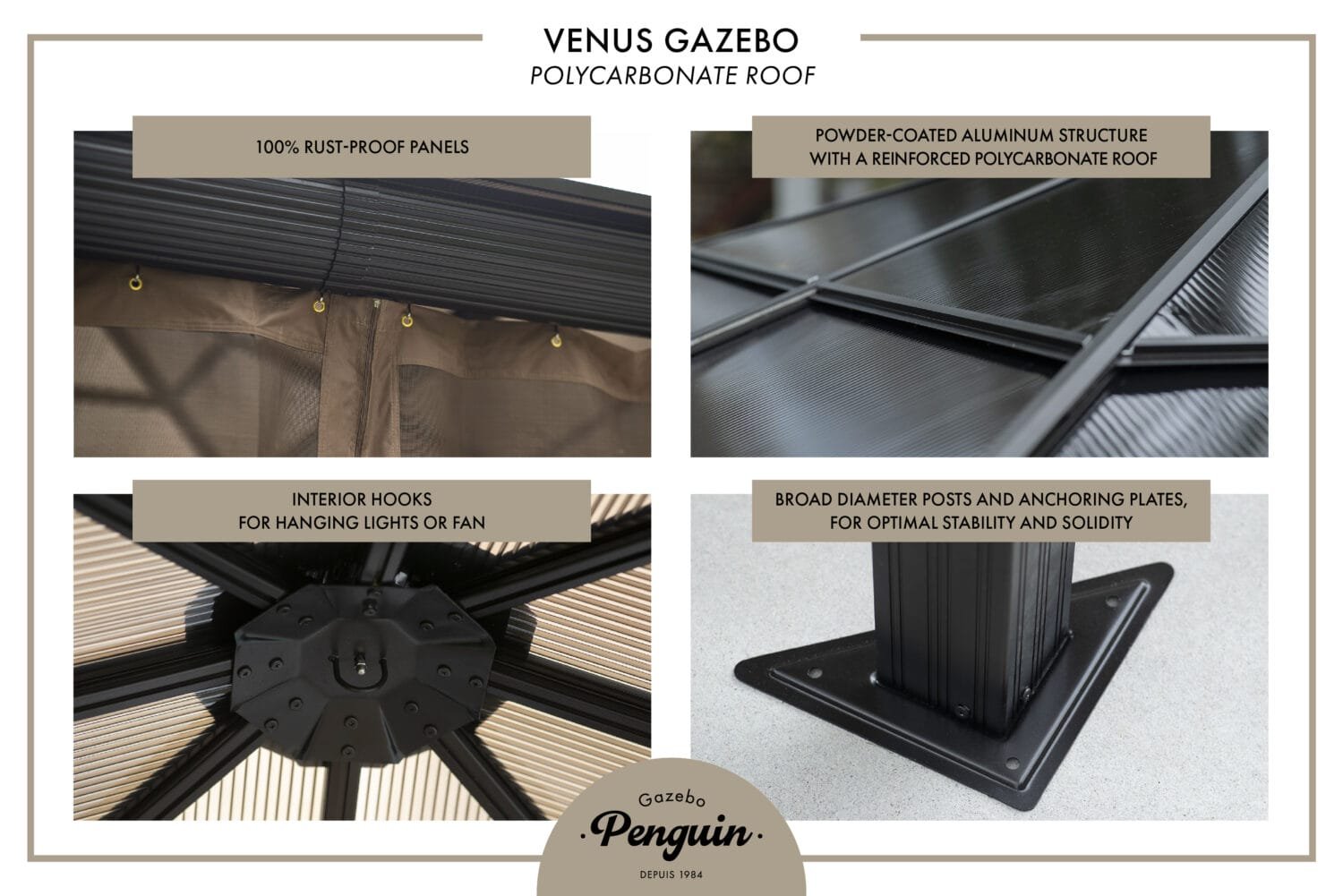 Venus Gazebo 10x10 Polycarbonate Roof 43200 22 060051432014 (15)