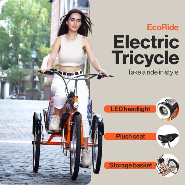 SuperHandy EcoRide Electric Adult Tricycle (5)