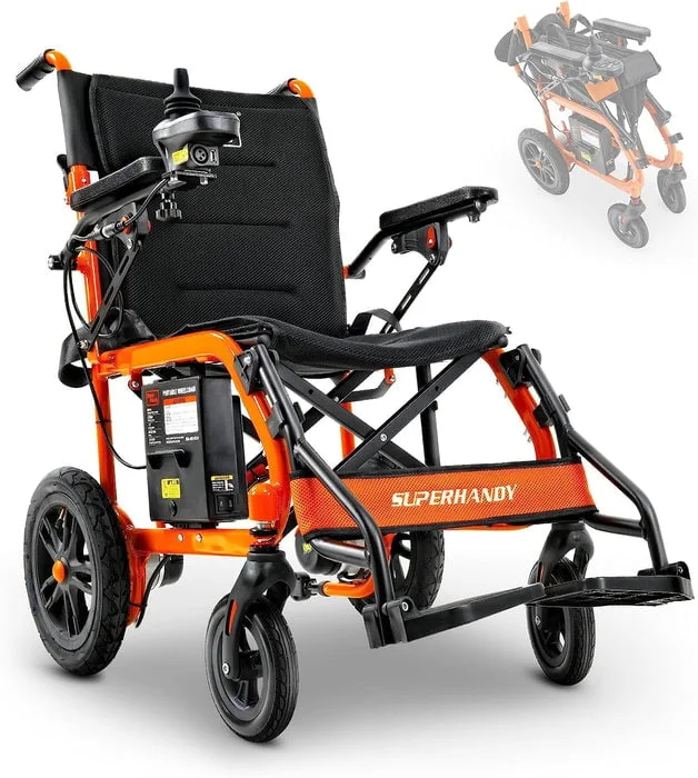 SuperHandy Foldable Aluminum Electric Wheelchair 250W Brushl
