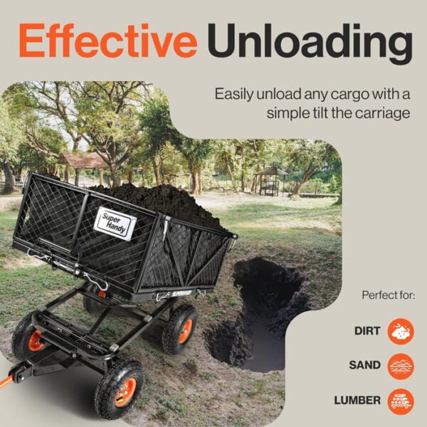 SuperHandy Garden Cart with Tow & Dump Features 10 Tires, Tugger Scooter Compatible5