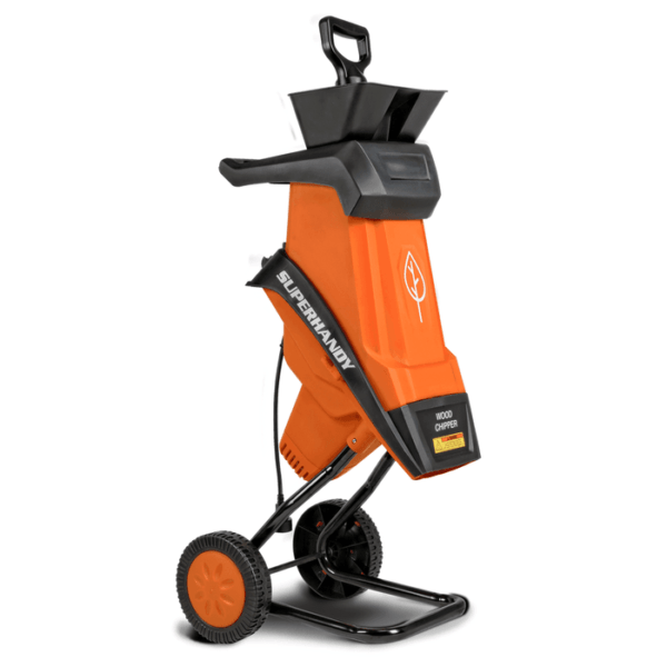 superhandy light duty electric wood chipper for small branches leaves and debris orange wood chipper gut018 fba 30106703134823 700x700